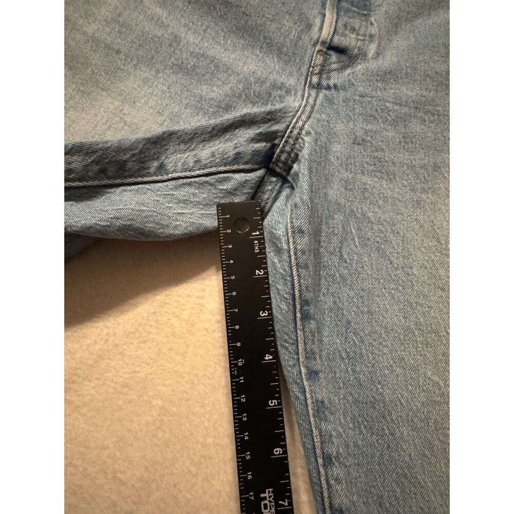 Levis Womens Waterless Wedgie Straight Jeans Blue Light Denim 33 Button Fly - Picture 5 of 16